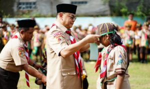 Bupati Pati, Sudewo saat membuka acara Pesta Siaga di halaman parkir stadion Joyokusumo Pati